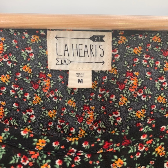 Pacsun LA hearts cropped floral top with lace - Picture 4 of 5